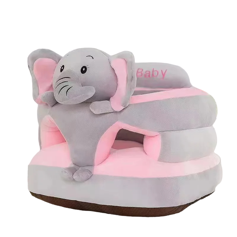 Soft crystal velvet baby sofa support seat for infants. Cute cartoon design, developmental aid & comfortable nursery seating.