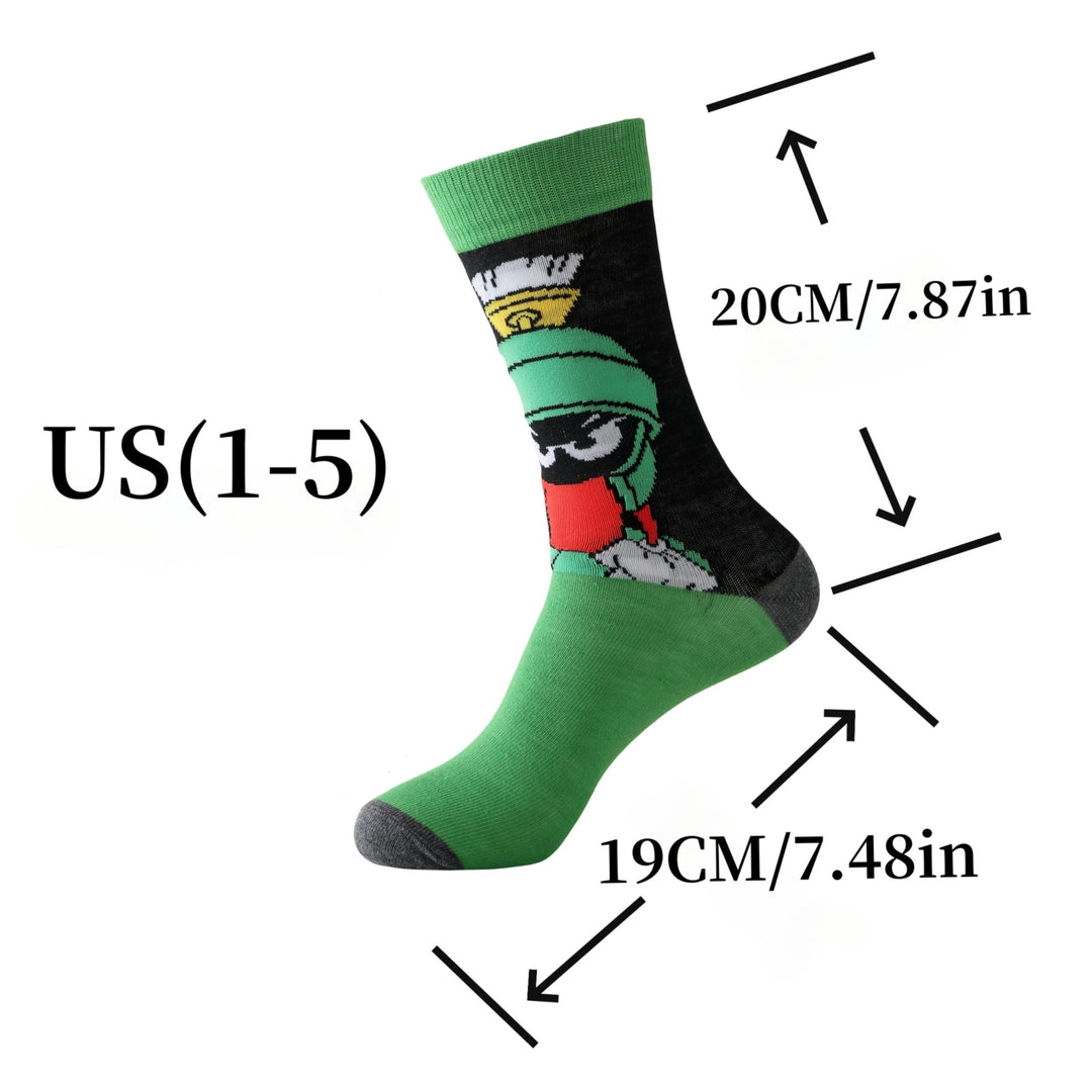 Vibrant cartoon ankle socks. Soft, comfortable unisex design with fun characters for playful fashion & streetwear.