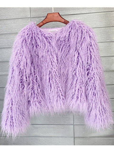 Women's elegant warm winter coat. Stylish and cozy long-sleeve outerwear for autumn and winter fashion.