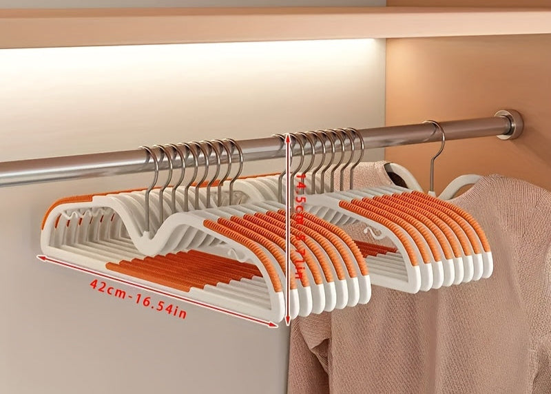 Bulk 40-pack of versatile, space-saving plastic hangers designed for optimal closet organization.