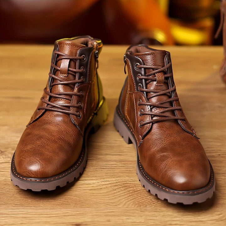 Men's Leather Zipper Dress Boots