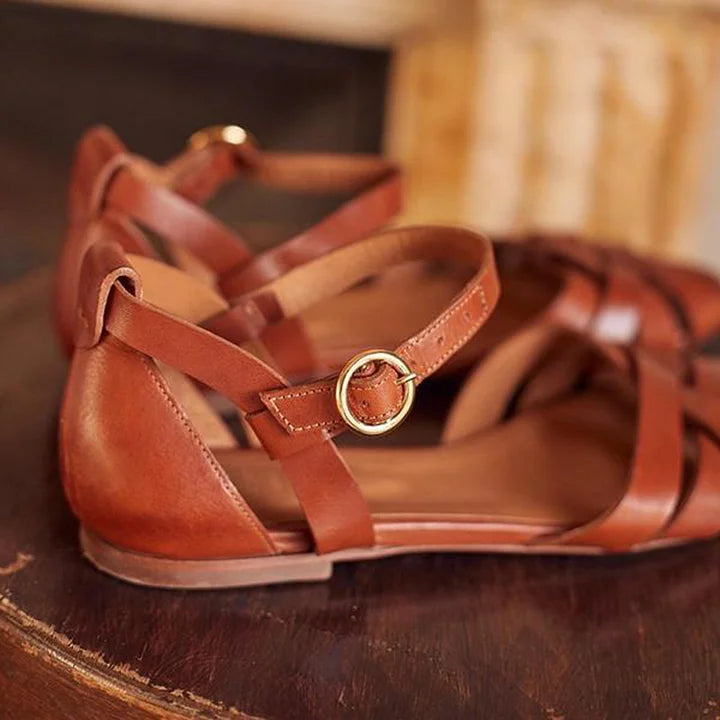 Casual & comfortable women's low strap summer sandals. Stylish slip-on flat footwear with adjustable straps.