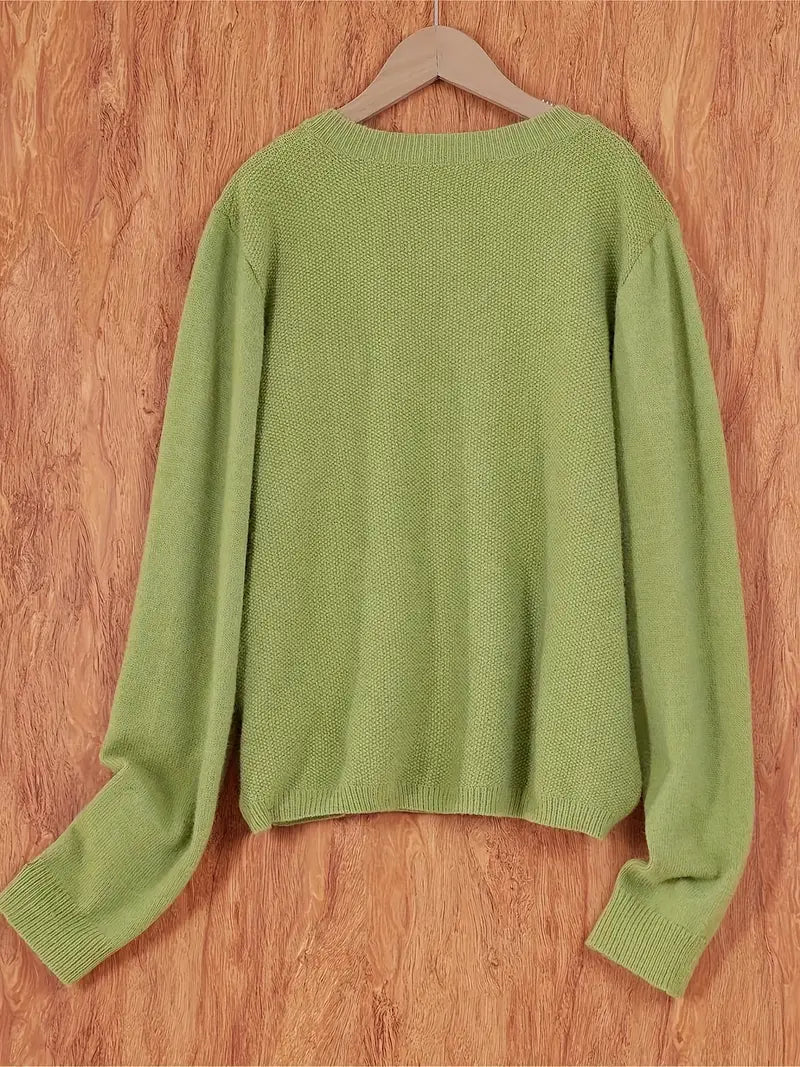 Elegant women's knit cardigan, a versatile cozy sweater for effortless fall fashion.