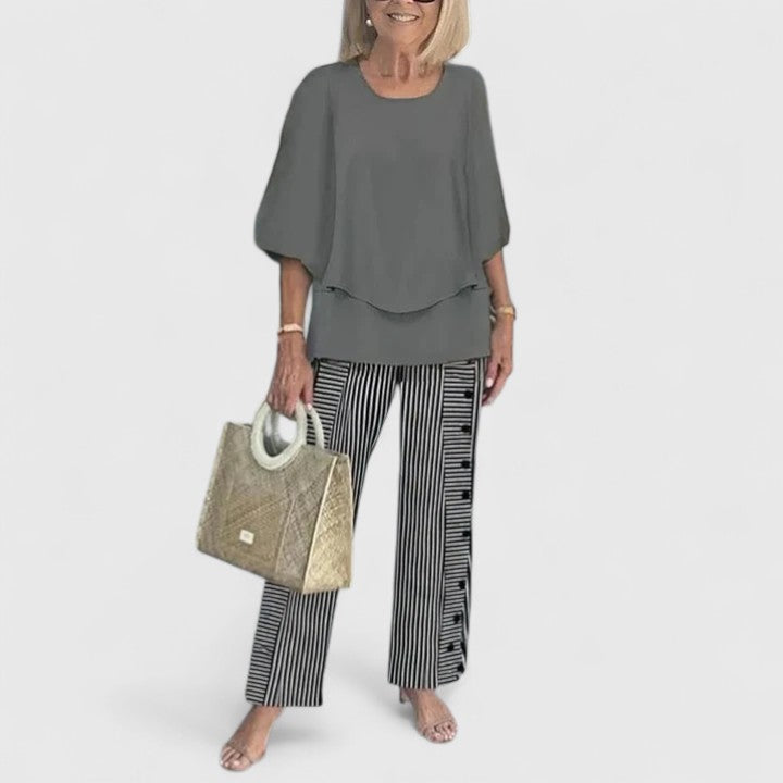 Fashionable women's loose two-piece set, an elegant and comfortable choice for modern casual chic wear.