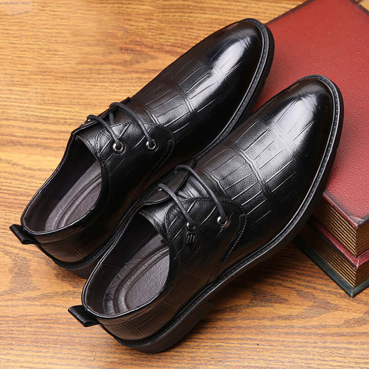 Men's Embossed Leather Lace Up Formal Shoes