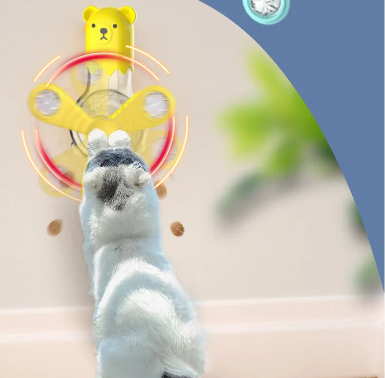 Cat & dog treat puzzle: interactive bear dispenser promotes mental stimulation & slow feeding for pets.