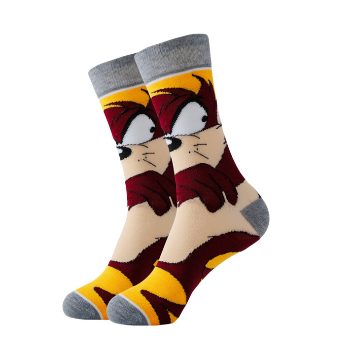 Fun cartoon character socks, a great gift idea. Colorful unisex ankle socks for playful comfort & stylish wear.