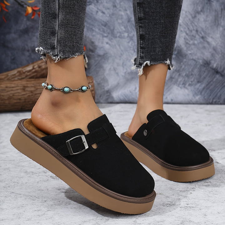 Comfortable walking clogs for women, featuring a sturdy platform design.