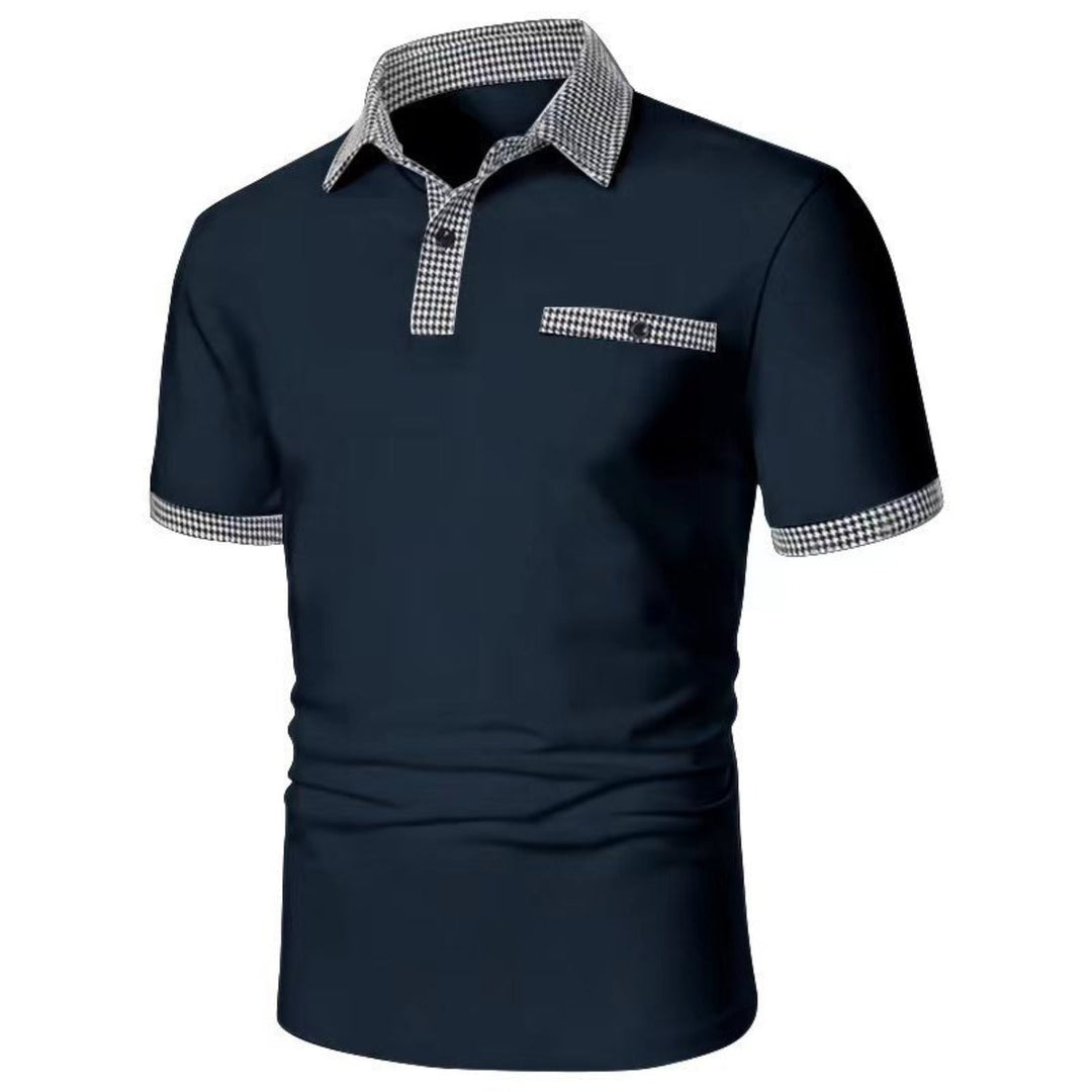 Versatile men's polo, button-down design, durable fabric, smart casual or everyday.