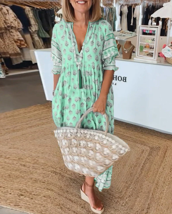Comfortable mint green sleeveless summer dress. A chic wardrobe essential for women's everyday wear.