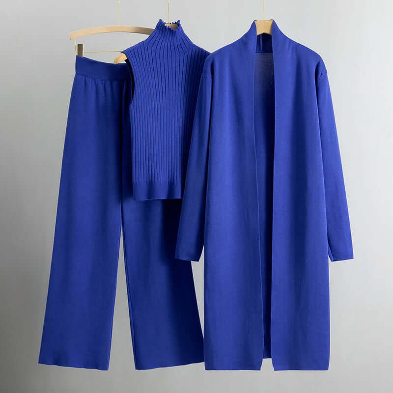 Women's Knitted 3-Piece Set with Cardigan