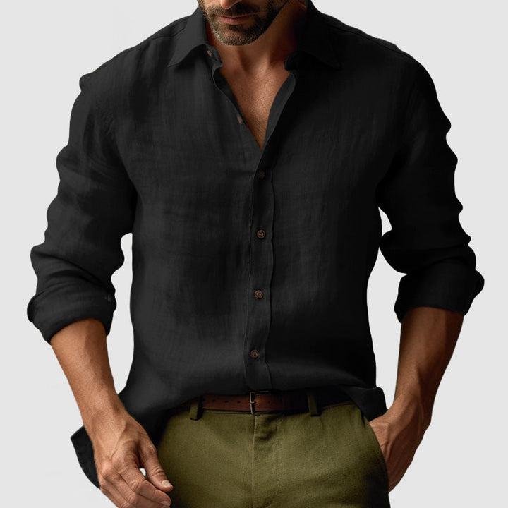 Smart casual men's long sleeve button-down shirt, classic style, great for versatile everyday fashion.