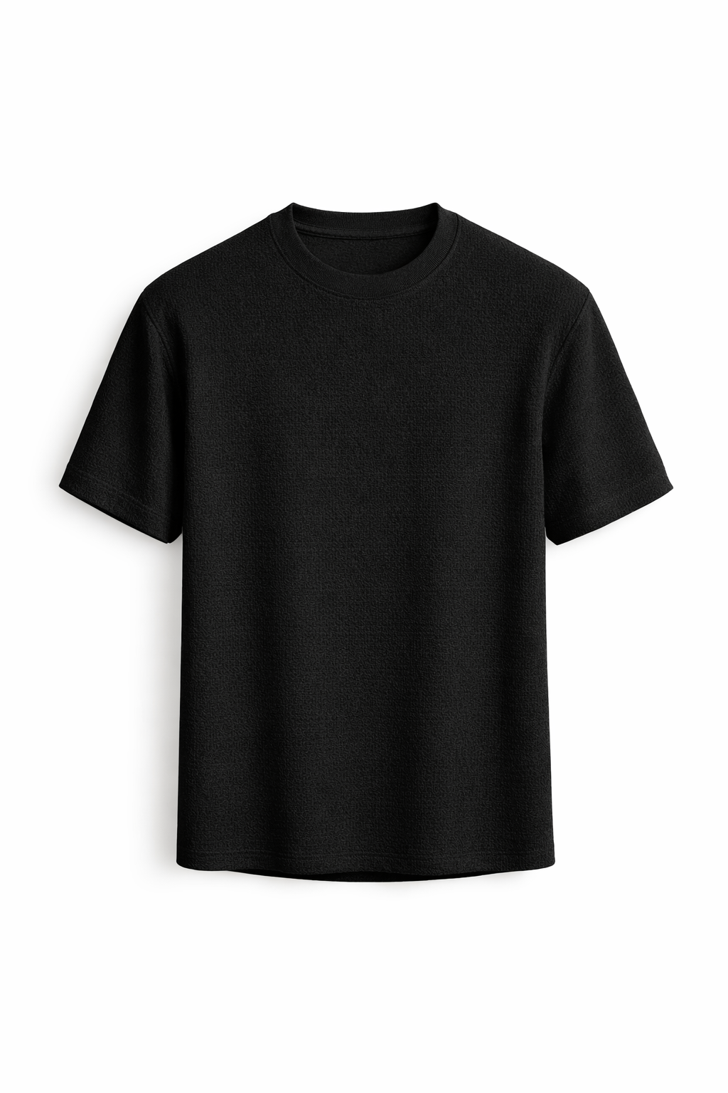 Versatile men's textured short sleeve tee, breathable fabric, relaxed fit for summer fashion.