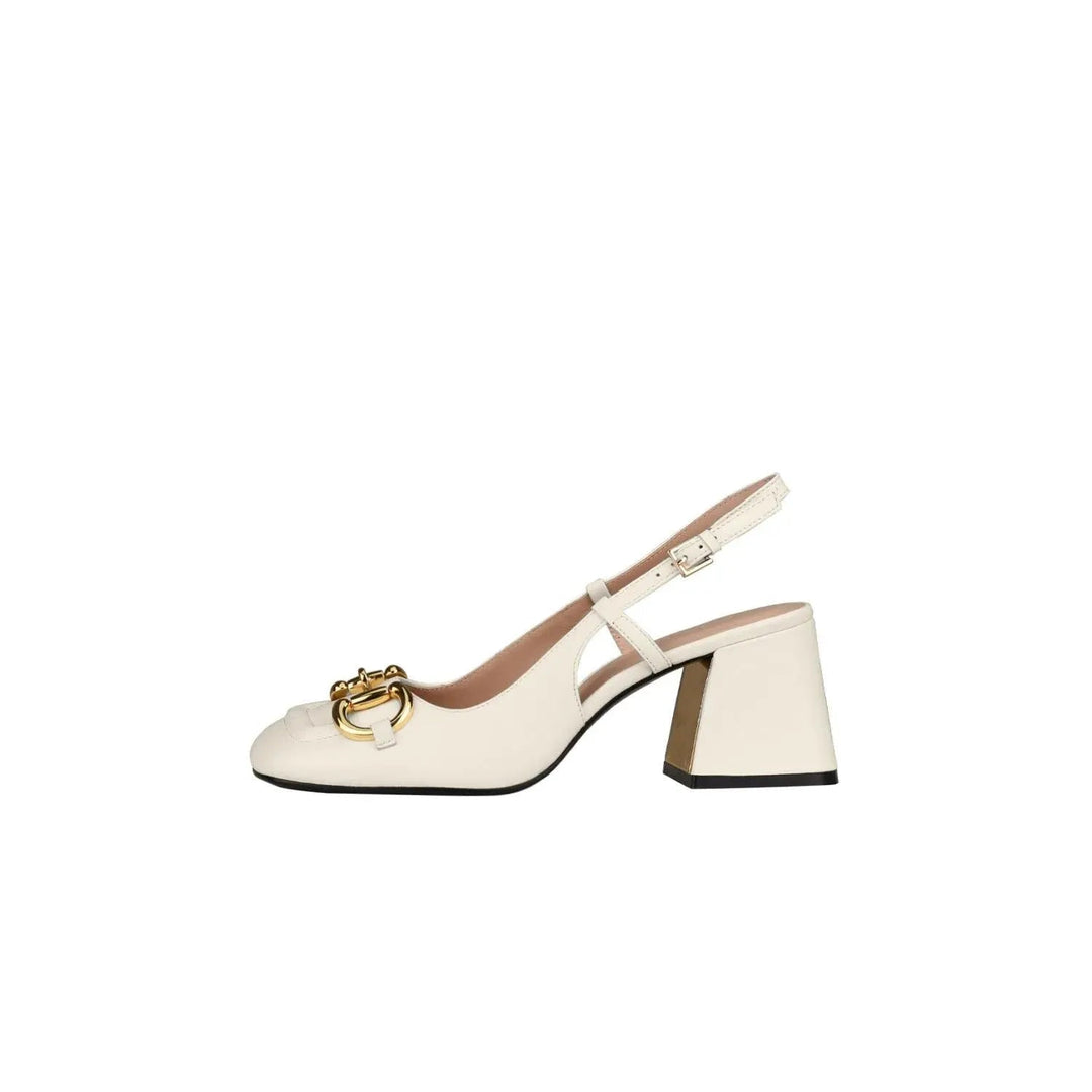 Sophisticated women's retro high heels, square toe & buckle strap for a formal look.