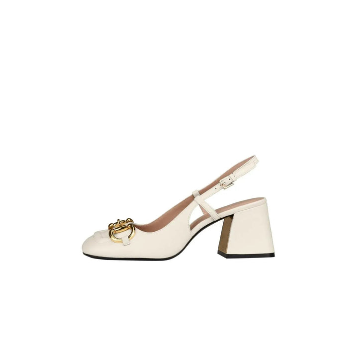 Sophisticated women's retro high heels, square toe & buckle strap for a formal look.
