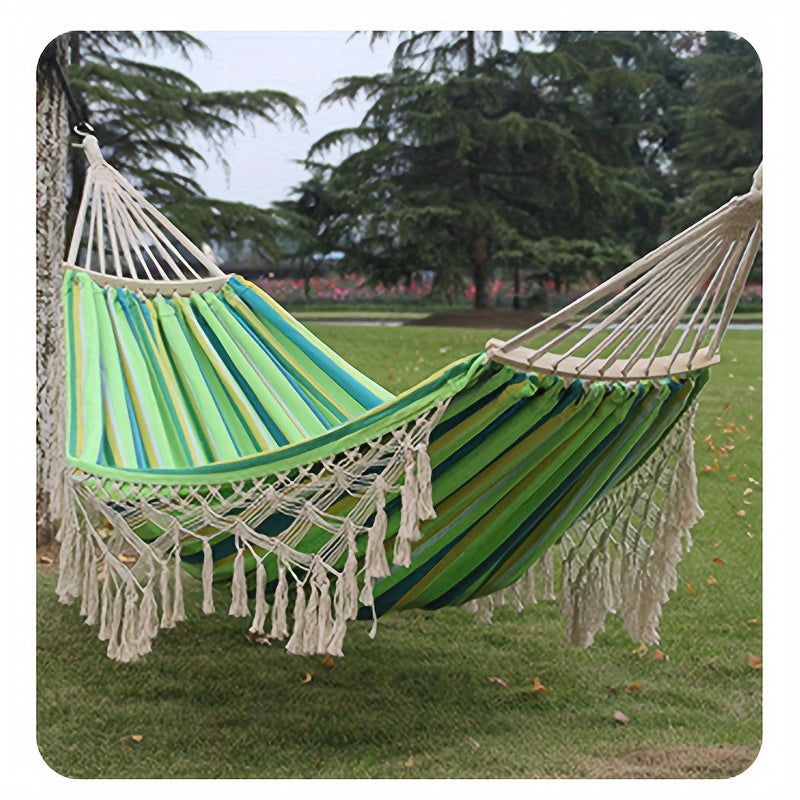 Comfortable Tusheng Bohemian hammock for indoor or outdoor patio relaxation.