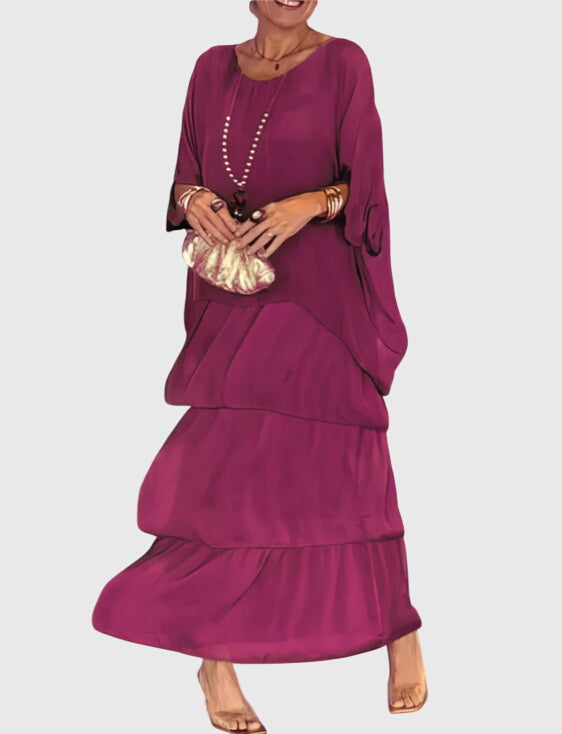 Sophisticated women's flowing maxi dress, perfect for formal or casual occasions.