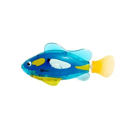Dog's interactive swimming fish water toy; durable for aquatic fun & enrichment.