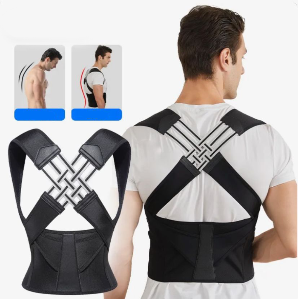 Comfortable posture corrector brace offers back & shoulder support for pain relief & improved body shaping.