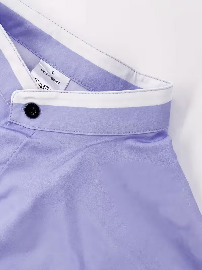 Versatile men's long-sleeve Grandad collar shirt. Perfect for smart casual, workwear, or evening wear.