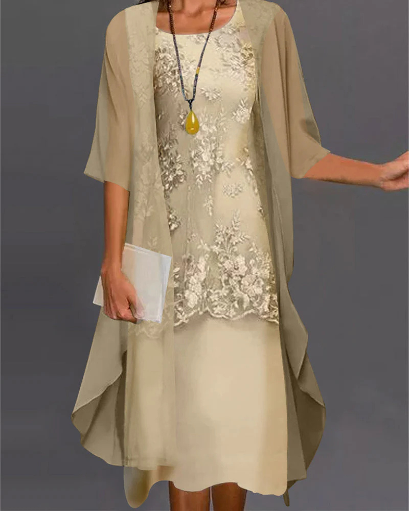Women's chic midi dress, perfect for elegant festive occasions. Stylish party dress for summer & spring events.