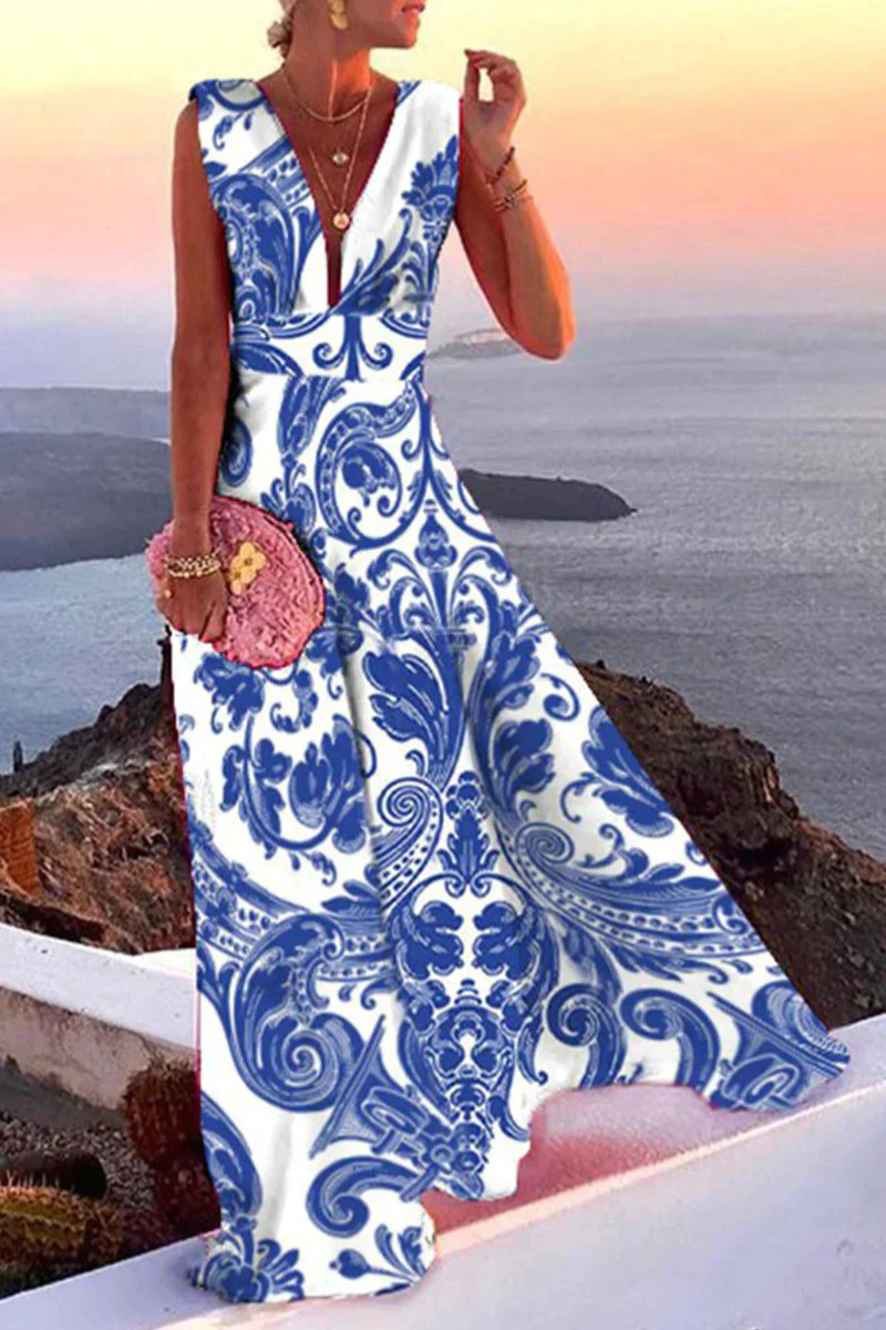 Elegant women's summer maxi dress, perfect for wedding guests or formal parties. Comfortable & versatile.