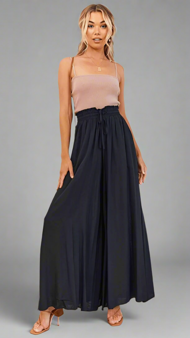 Stylish wide-leg trousers for women, perfect for elegant office or casual spring outings.