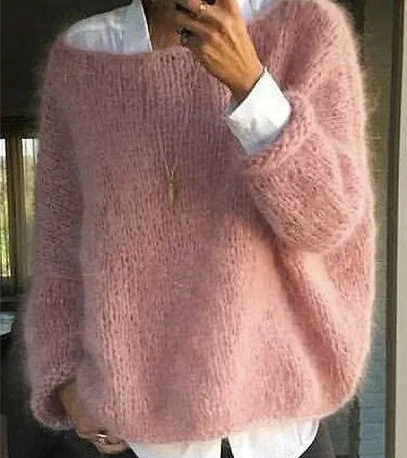Comfortable relaxed fit women's pullover sweater, great for spring layering & loungewear.