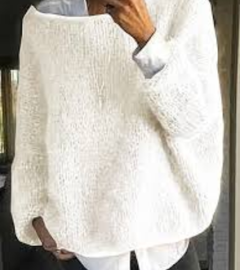 Women's versatile knit pullover, an oversize sweater designed for relaxed autumn & everyday comfort.