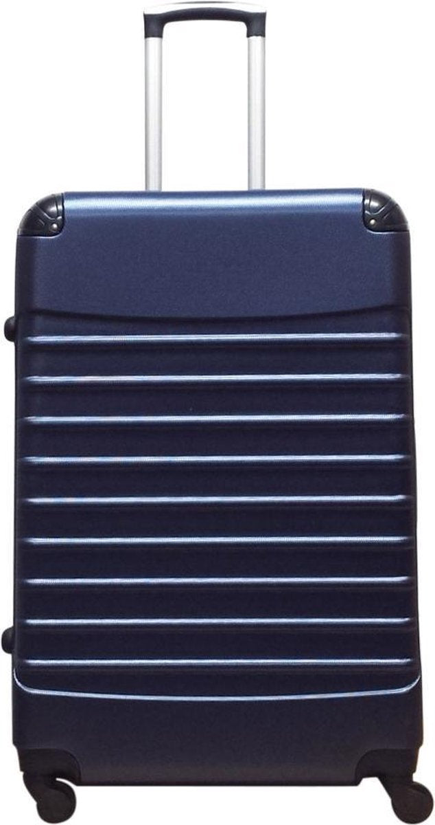 Premium dark blue 2-piece hard shell luggage set, built for durability & ease of travel.