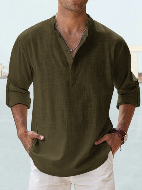 Men's everyday button-up shirt. Breathable, long sleeve, classic style for casual, formal & smart wear.