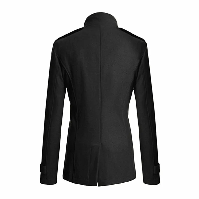 Stylish men's belted trench coat. Double-breasted design, ideal for both formal and casual fall fashion.