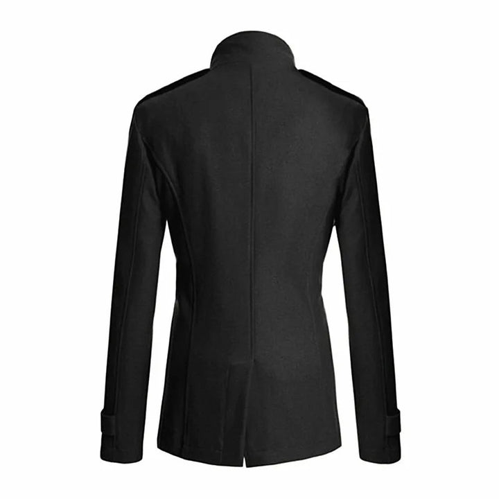Stylish men's belted trench coat. Double-breasted design, ideal for both formal and casual fall fashion.