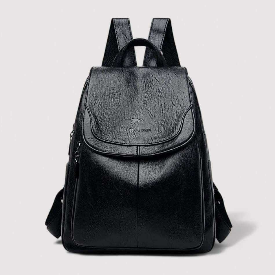 Anti-Theft Leather Backpack