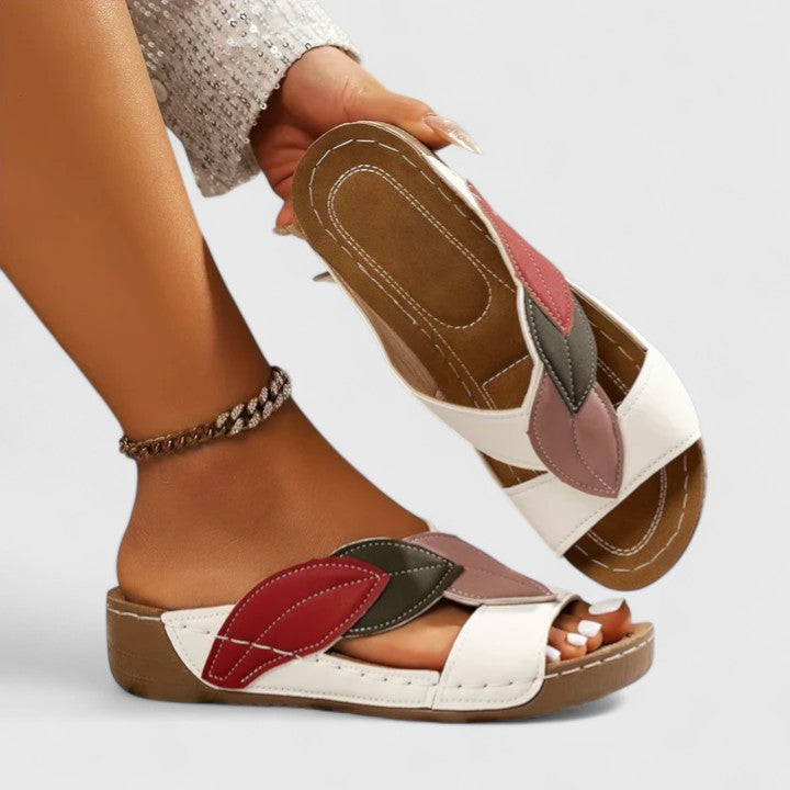 Front view of women's orthopedic footwear, offering essential arch support & pain relief for active lifestyles.