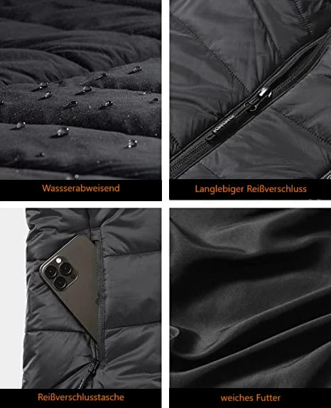 Advanced unisex heated jacket controls, offering customizable warmth for ultimate cold protection.