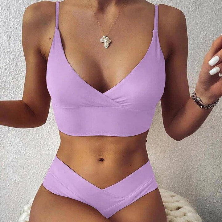 High-Waisted Ruffle Bikini Set