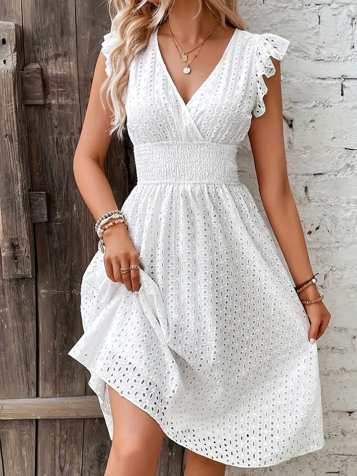 Stylish women's casual dress, versatile for summer, spring, and vacation. Lightweight & elegant.