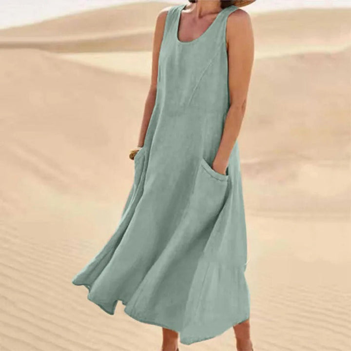 Effortless style women's sleeveless dress, comfortable, with pockets; perfect for everyday chic.