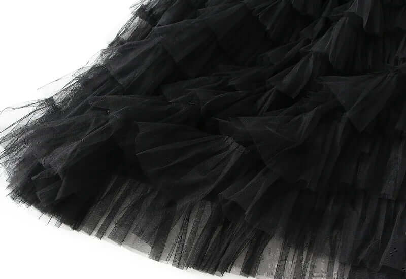 Women's Layered Tulle Midi A-Line Skirt