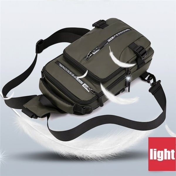 Versatile men's waterproof shoulder bag, sleek design for work, travel, and daily use.