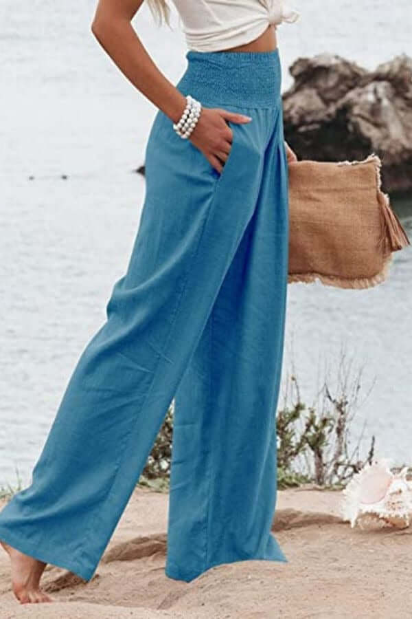 Women's Wide Leg Casual Trousers - Comfortable & Stylish