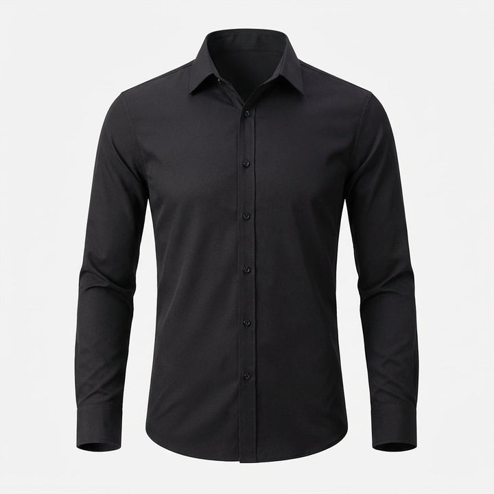 Men's slim-fit long sleeve dress shirt, perfect for professional business or smart casual office wear.