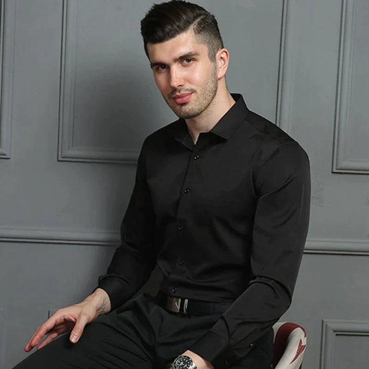 Professional men's slim-fit dress shirt for office wear, offering a sharp and modern silhouette.