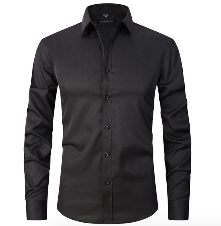 Classic men's slim-fit long sleeve shirt, an everyday staple for smart casual or formal occasions.