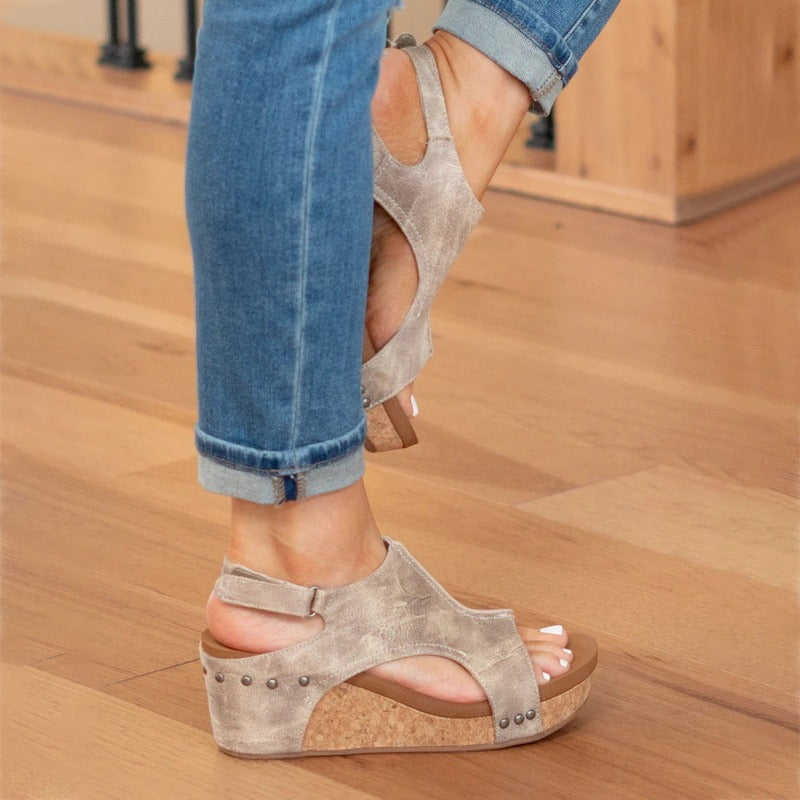Open-toe women's summer sandals, elegant design, comfortable with excellent arch & foot support.