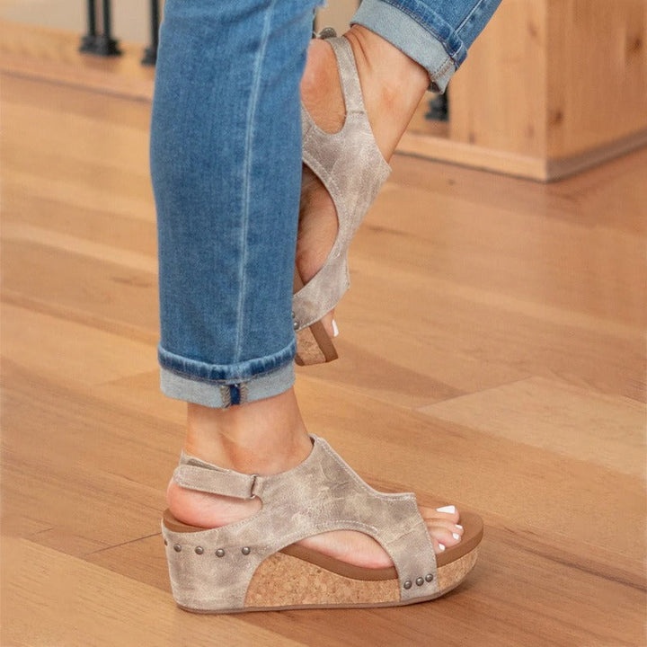 Open-toe women's summer sandals, elegant design, comfortable with excellent arch & foot support.