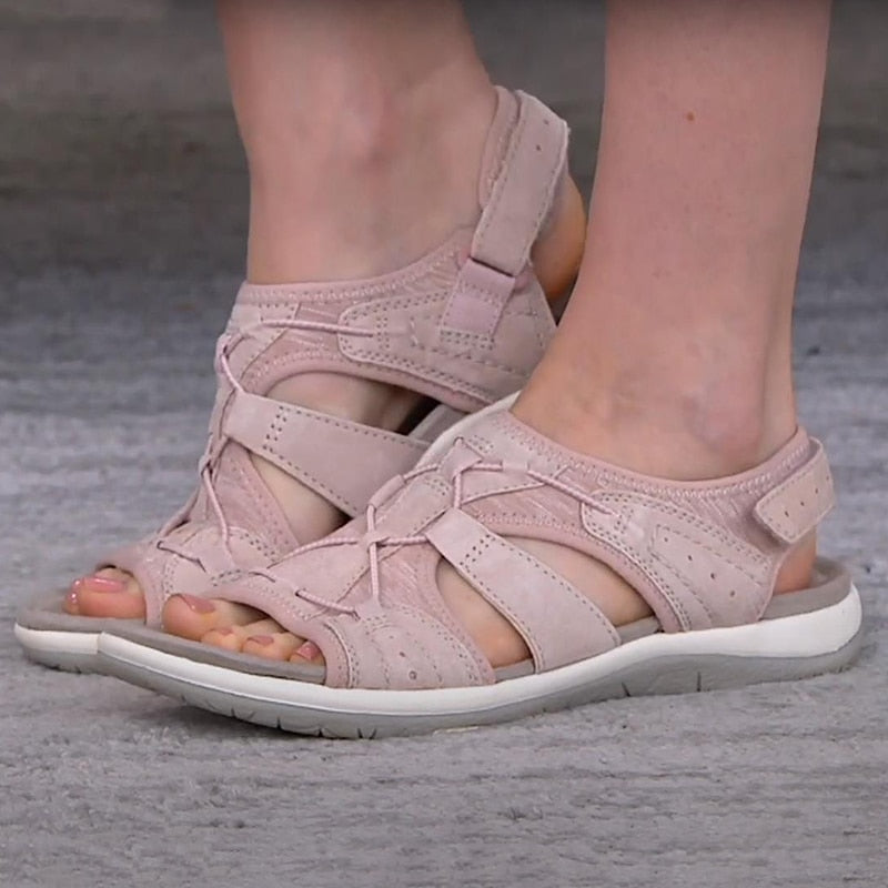 Women's comfort sandals: orthopedic arch support & adjustable straps for summer.