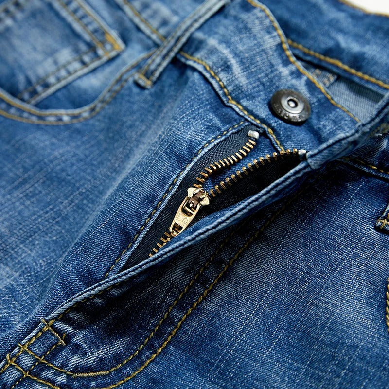 Gray classic fit denim shorts for men, comfortable & versatile casual everyday style.