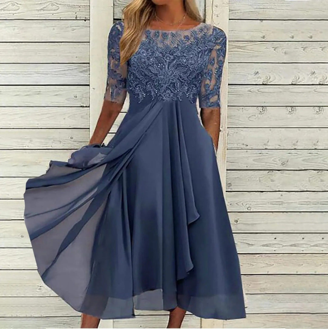 Women's Amelia Graceful Evening Maxi Dress, elegant formal wear for sophisticated special occasions.